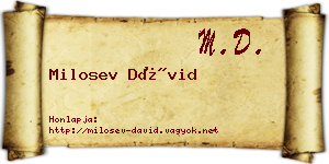 Milosev Dávid névjegykártya